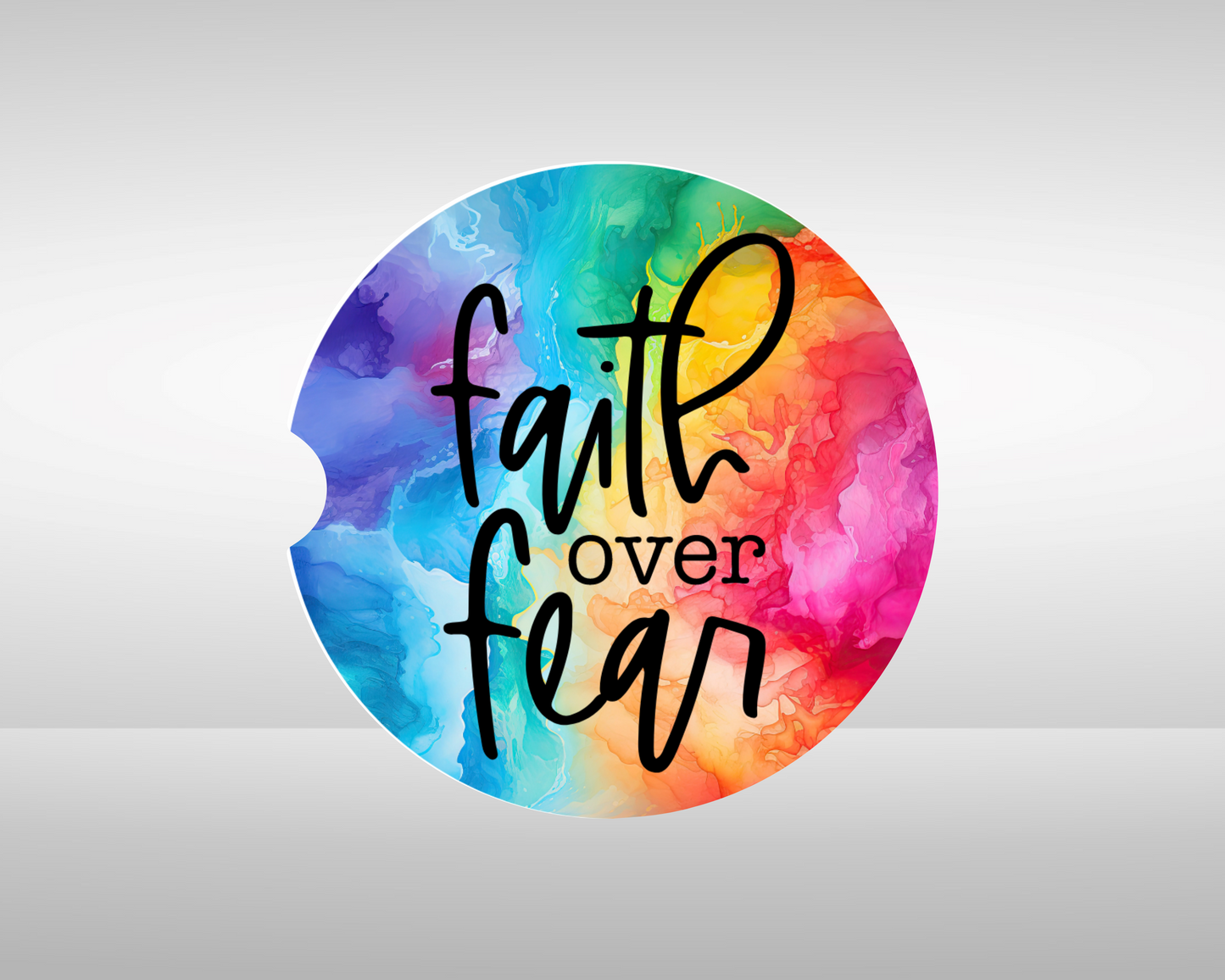 Faith over Fear Car Coasters