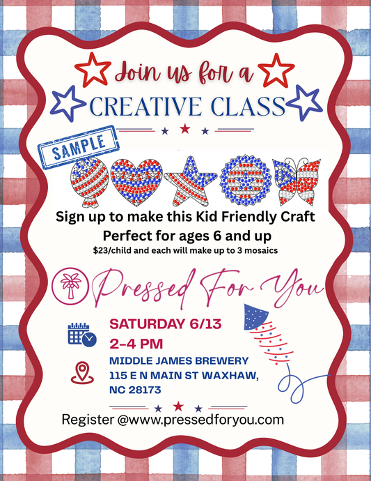 Kids Mosaic Class @Middle James Brewery Waxhaw 6/13/2026