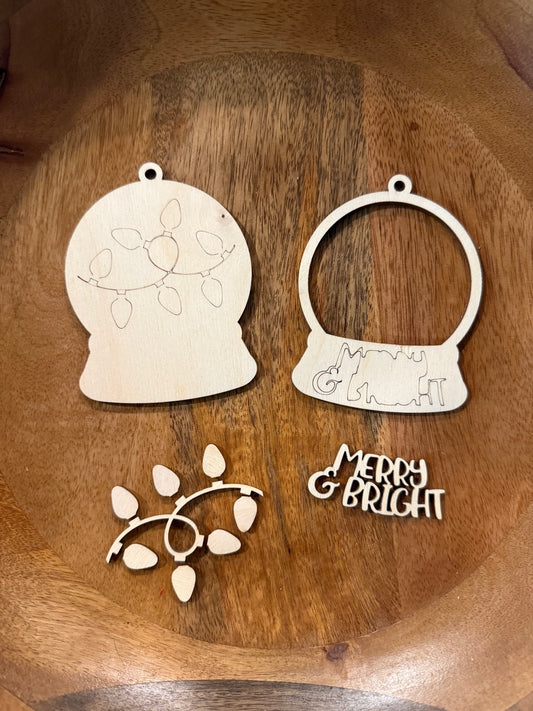 Paint and Build-a-Snowglobe Punch-Out Wooden Ornament