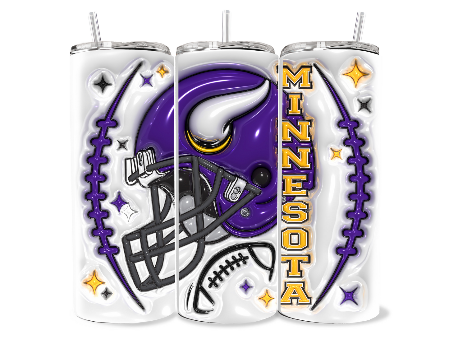 MN Vikings Puffy Look 20 oz Skinny Tumbler