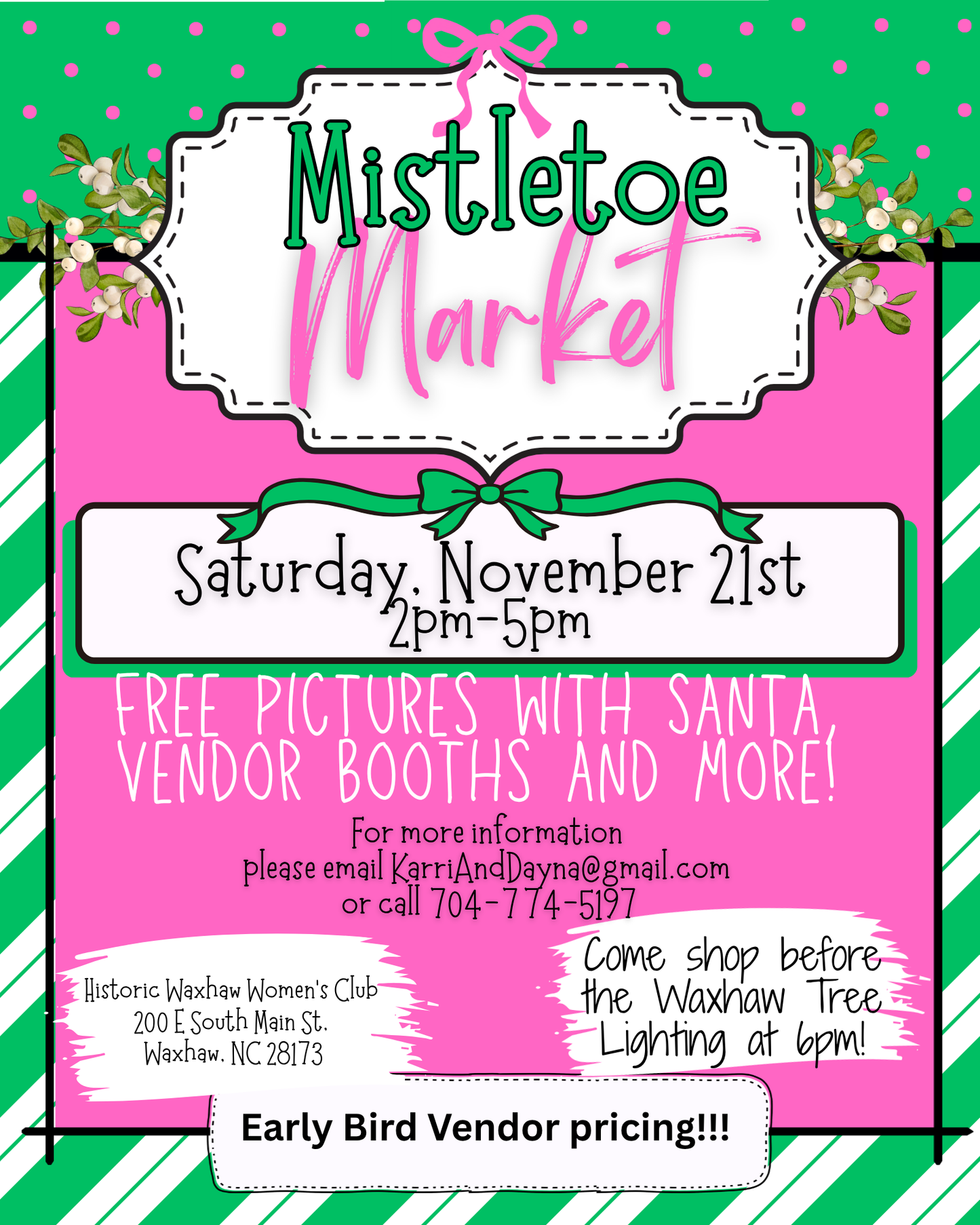Early Bird Mistletoe Market Vendor Fee