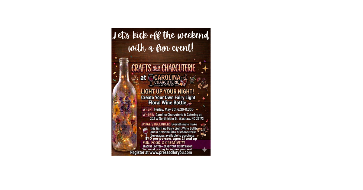 Wine Bottle Craft Night At Carolina Charcuterie & Catering