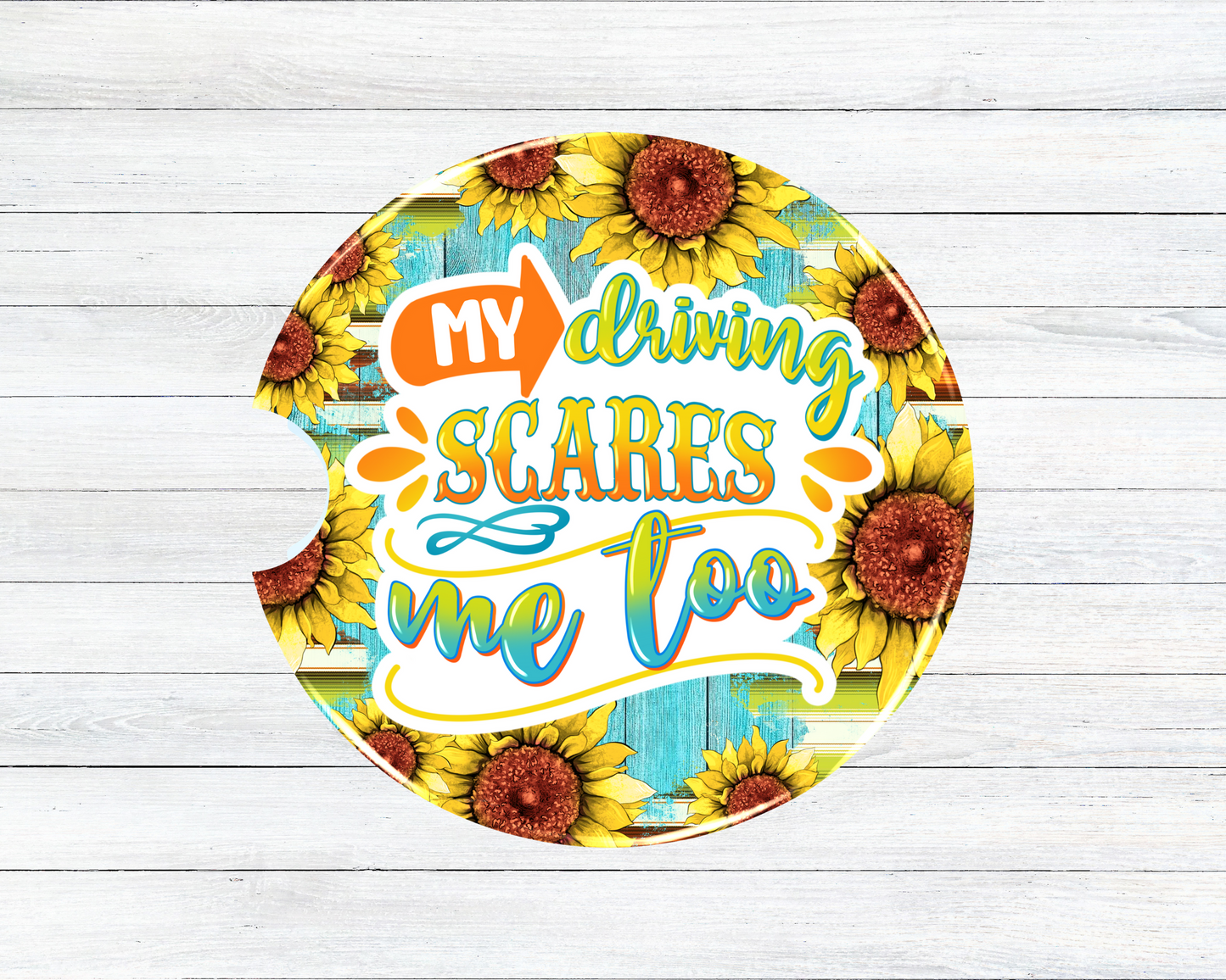 My driving scares me too Car Coasters