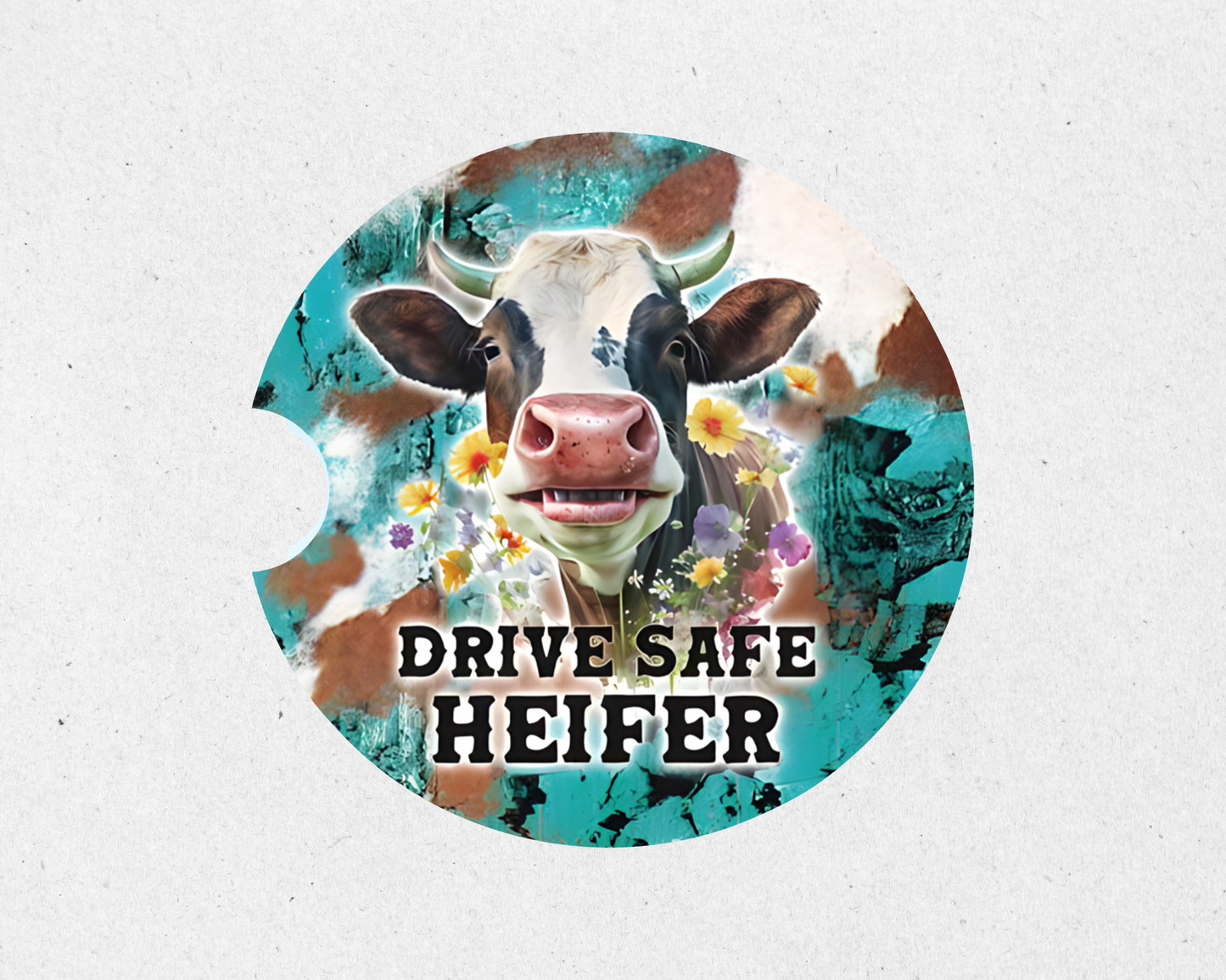 Drive Safe Heifer Car Coasters