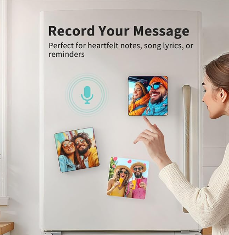 Custom Voice Recording Photo Magnet | Personalized 4x4 Square Gift