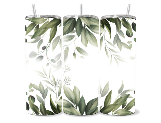 Green Leaves Boho  20 oz Skinny Tumbler