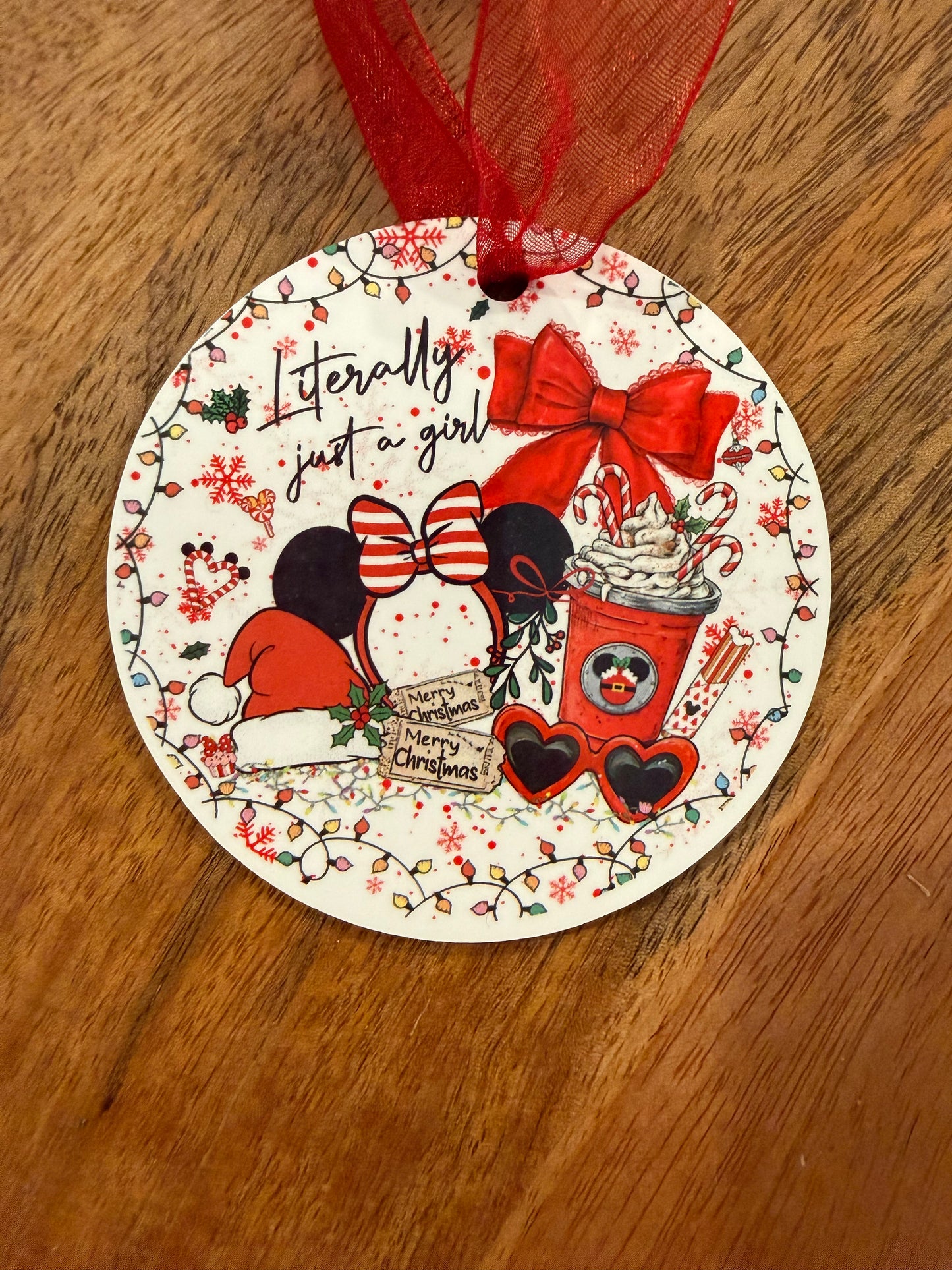"I'm Literally Just a Girl" Disney Ornament