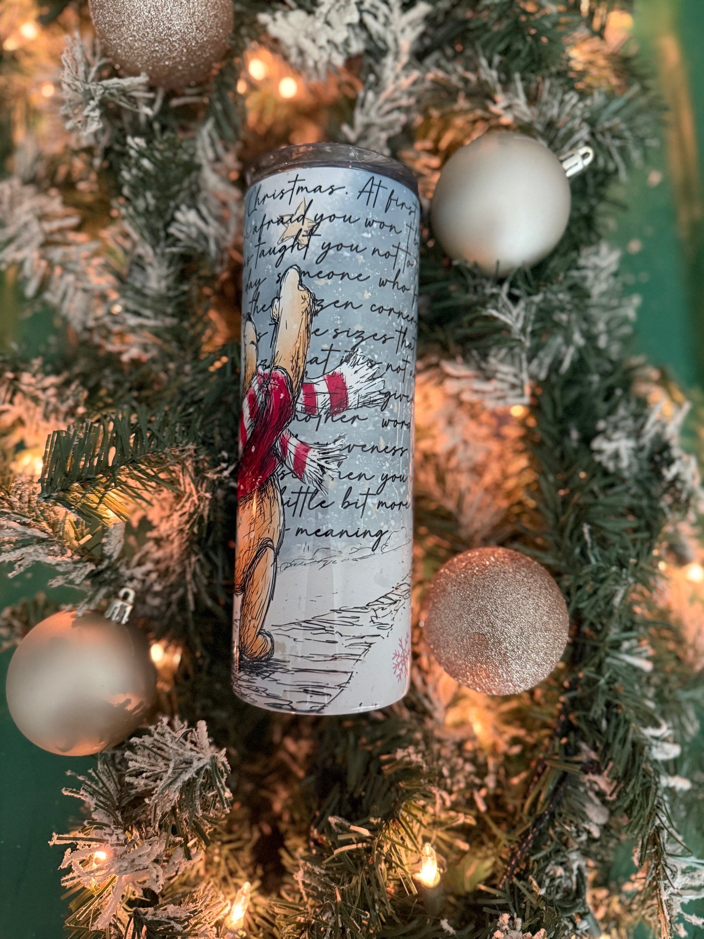 Winnie the Pooh Christmas 20 oz Tumbler