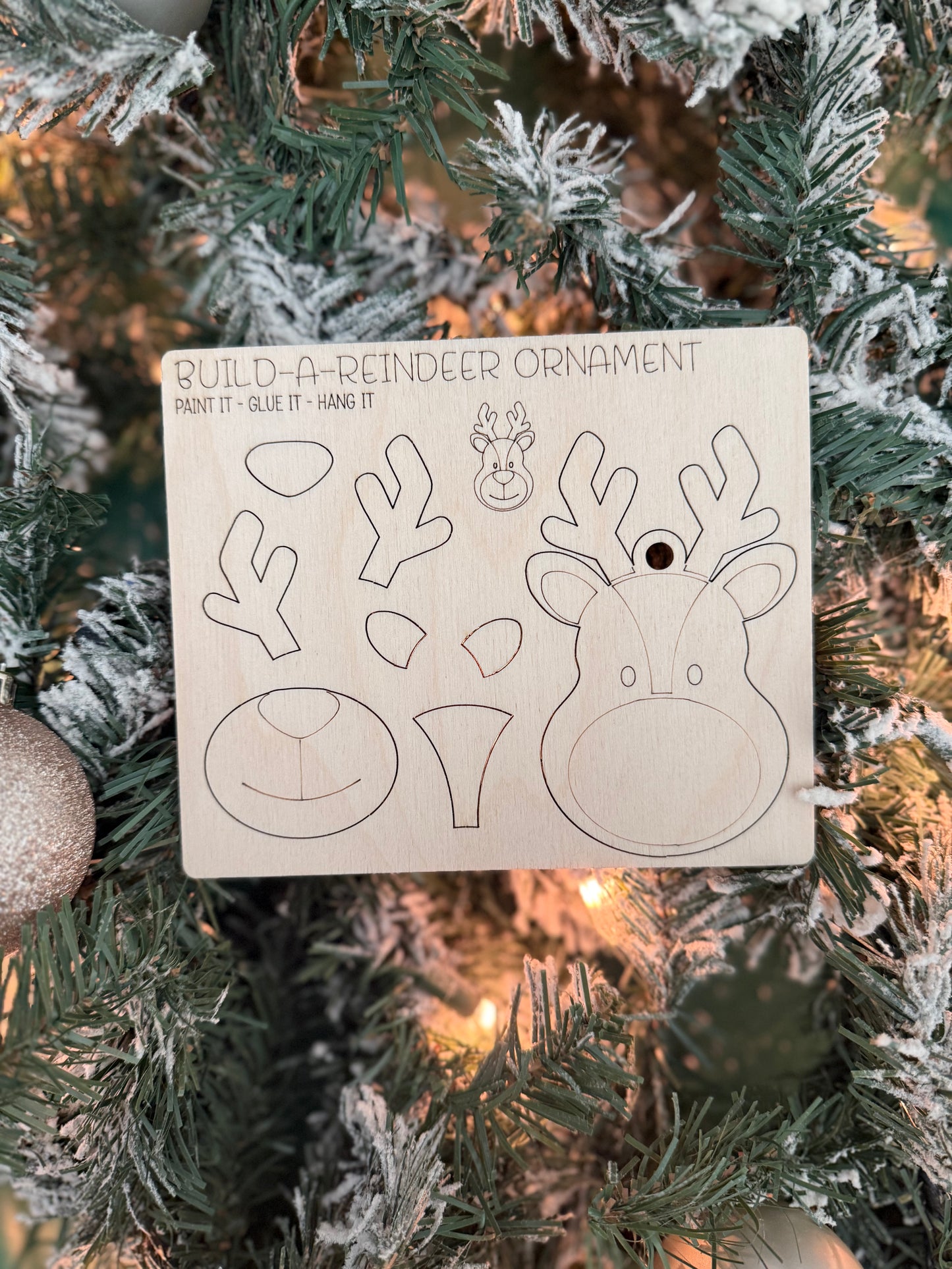 Build-a-Reindeer Punch-Out Wooden Ornament