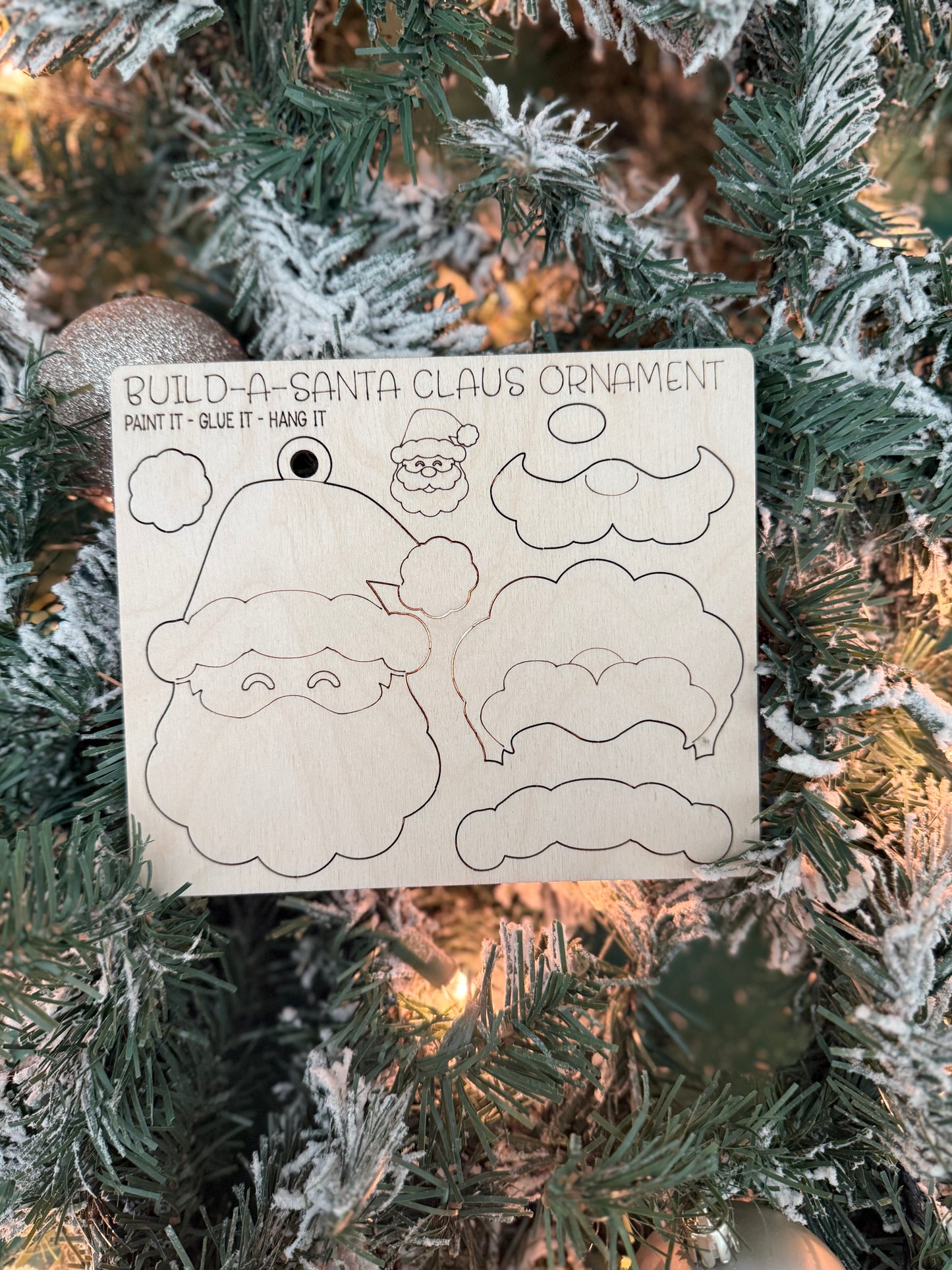 Build-a-Santa Punch-Out Wooden Ornament