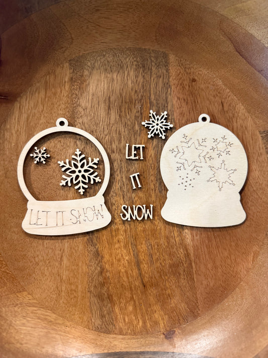 Paint and Build-a-Snowglobe Punch-Out Wooden Ornament