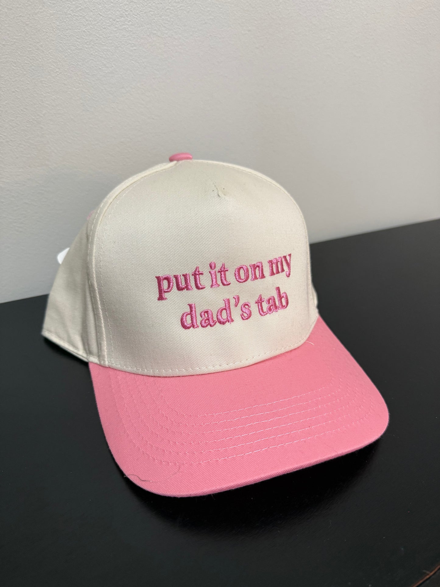 Put It On My Dad's Tab Two-Toned Embroidered Hat