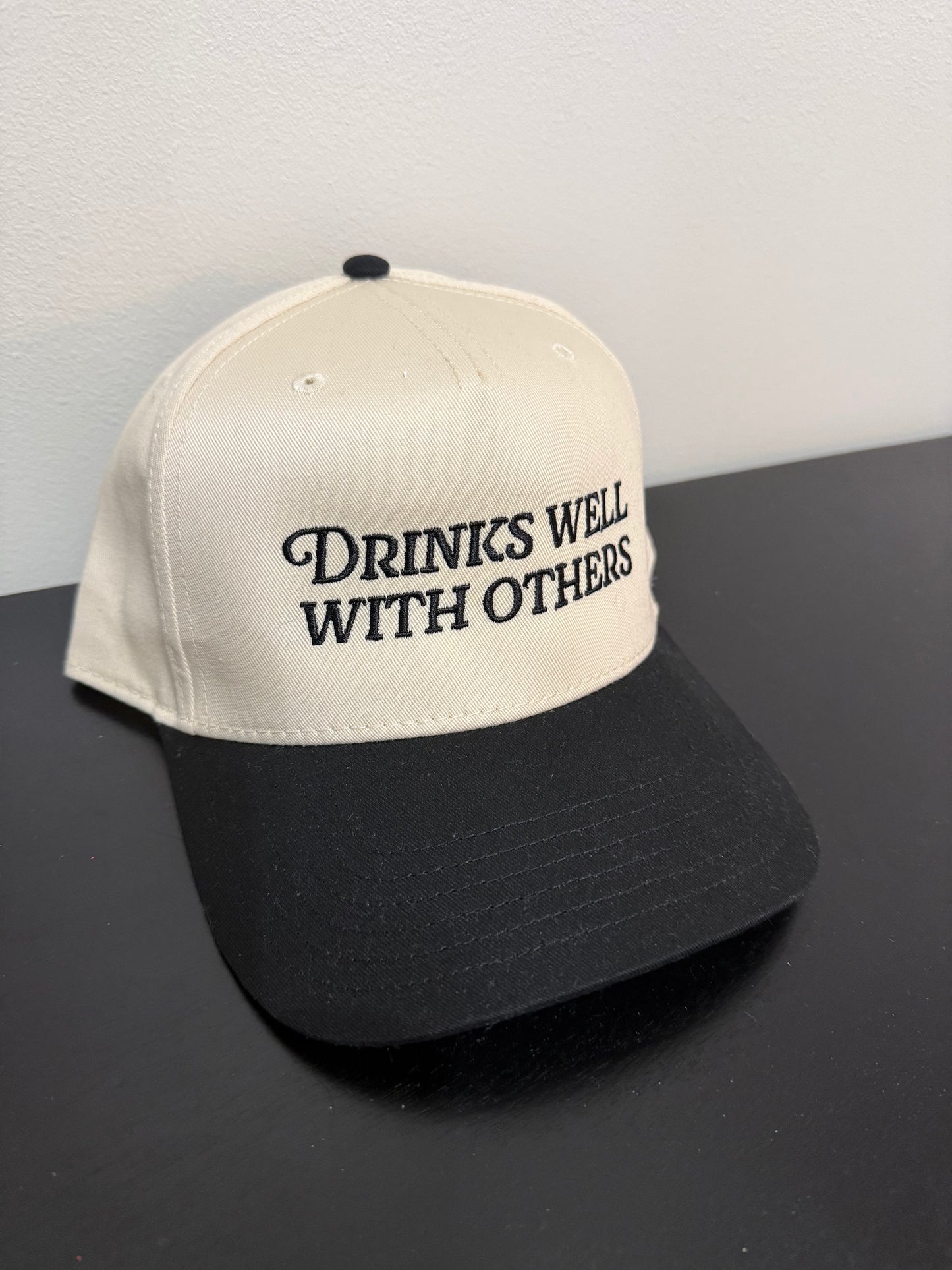 Drinks Well With Others Two-Toned Embroidered Hat