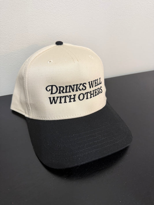 Drinks Well With Others Two-Toned Embroidered Hat