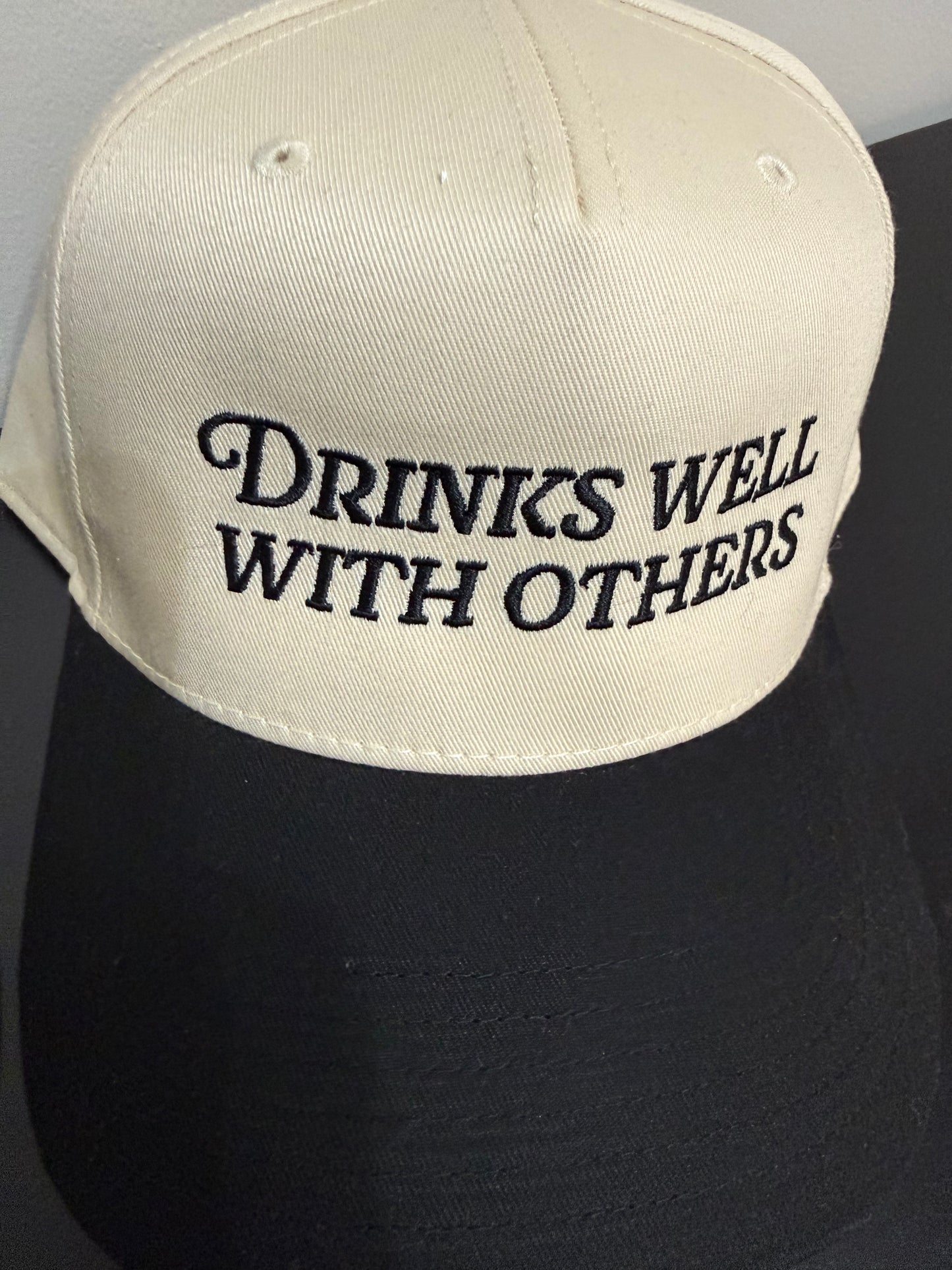 Drinks Well With Others Two-Toned Embroidered Hat