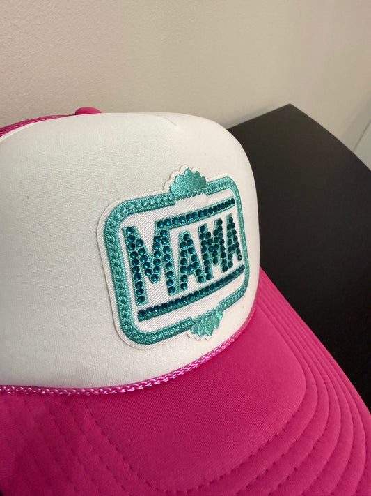 "Mama" Rhinestone Patch Foam Hat
