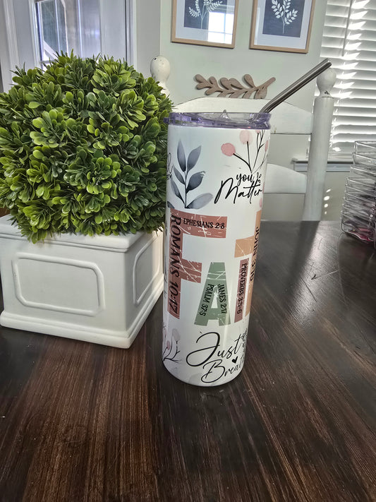 Faith and Floral Tumbler