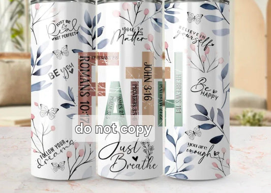 Faith and Floral Tumbler