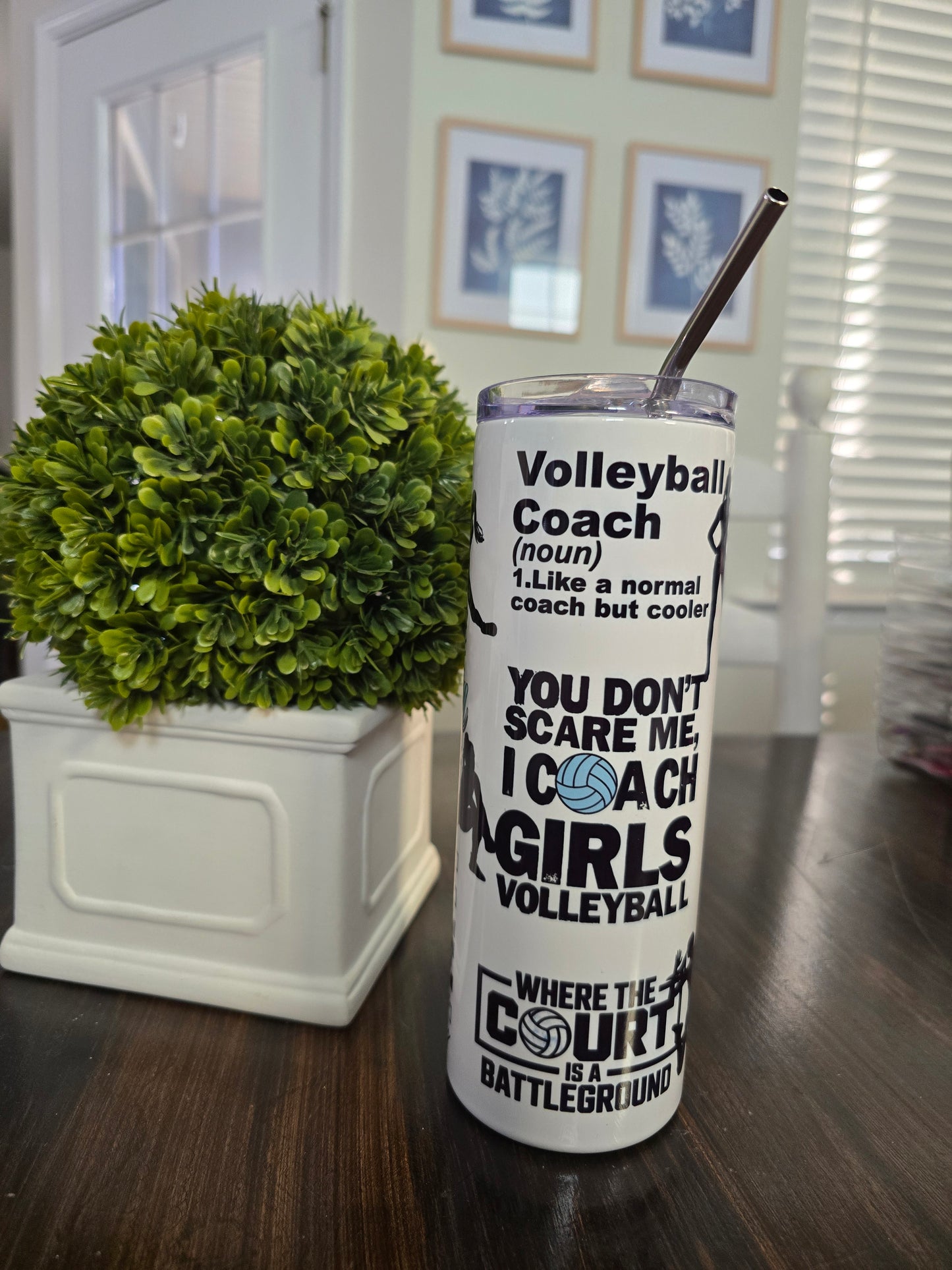 Volleyball Coach Skinny Tumbler